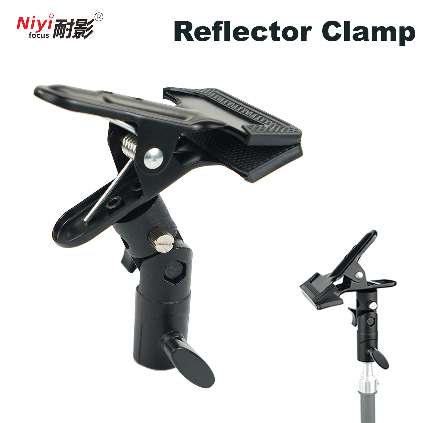 Reflector Arm Clamp - リフレクターホルダークランプ 1/4 3/8 ネジスイベルアダプターライトスタンドリフレクタークリップ写真スタジオ複数角度調整フォン