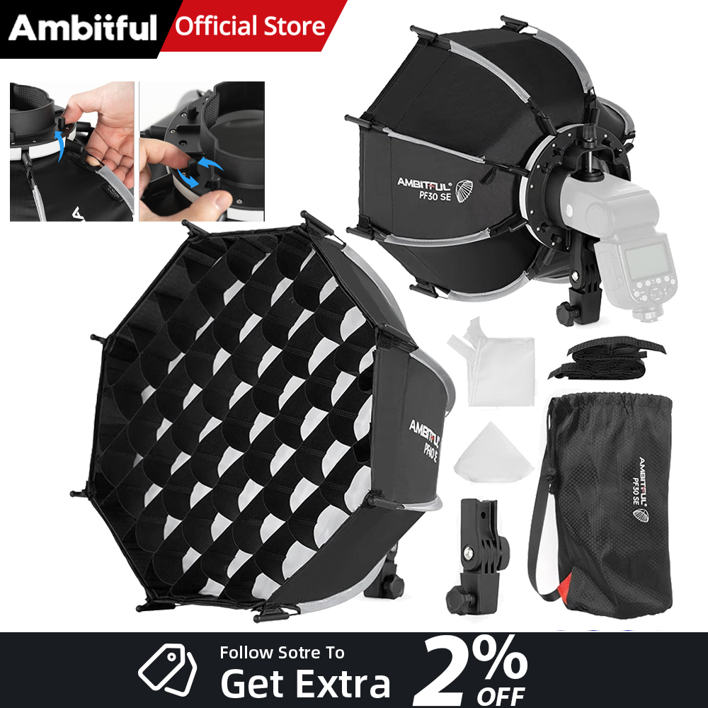 Photography Lighting Diffuser - AMBITFUL PF30/PF40 30cm/40cm ミニスピードライト ポータブル オクタゴン