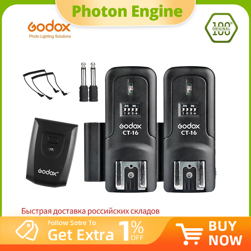 Godox Speedlite Flash - Godox CT-16 16チャンネル ワイヤレスラジオフラッシュトリガー 送信機 受信機