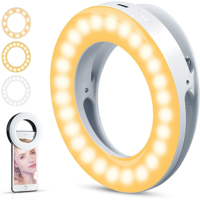 Photography Lighting Circle - アップグレード 3200K-6500K LED クリップリングライト 40 LED