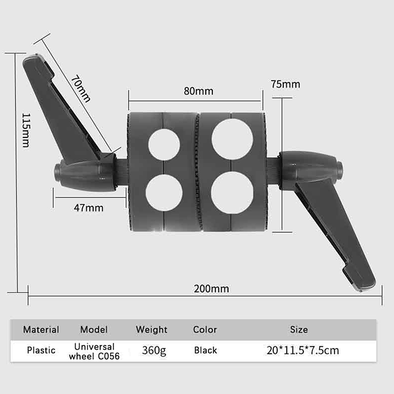 Reflector Arm Clamp - 1個入り ABS製 スイベル式 シングル/ダブルヘッド グリップホルダーブラケット 写真スタジオ