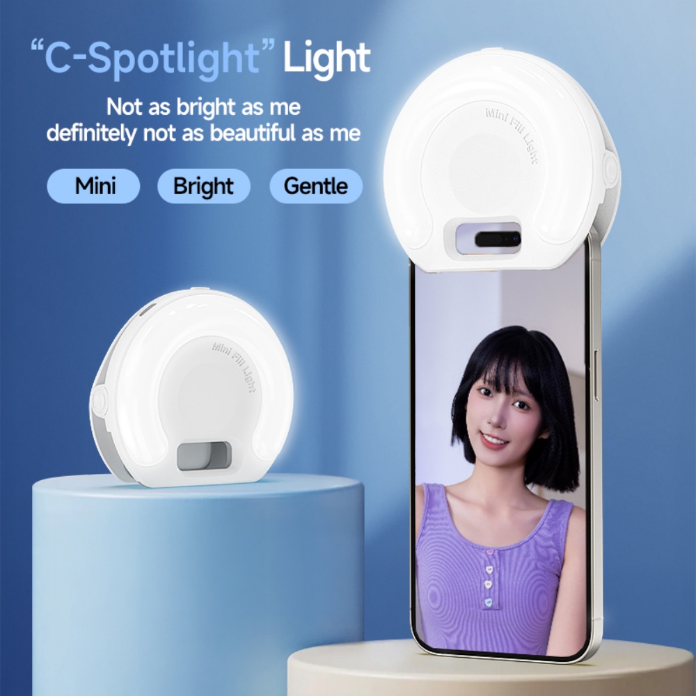 Photography Lighting Circle - D7 ポータブルマカロンカラー携帯電話ライト写真とビデオスプライシング Protable ミニリングライト、電話 Selfie ライトとクリップ
