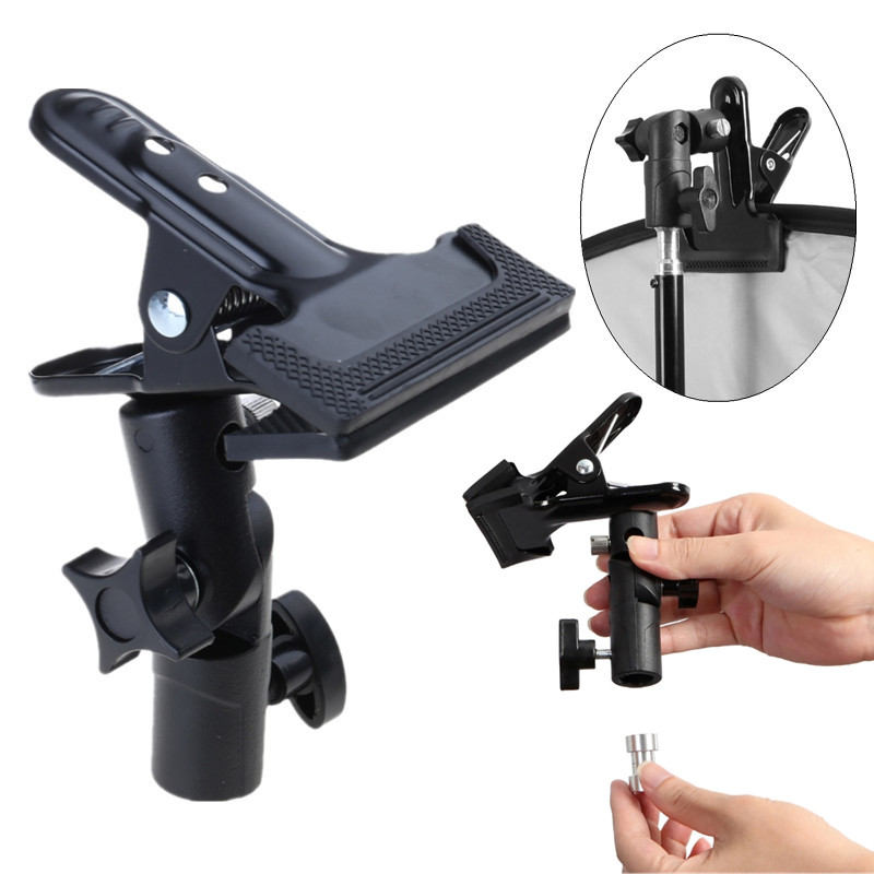 Reflector Arm Clamp - リフレクタークランプクリップホルダーライトスタンドアタッチメント1/4インチから3/8インチのネジマウントスイベルアダプター写真スタジオのリフレクターと背景用