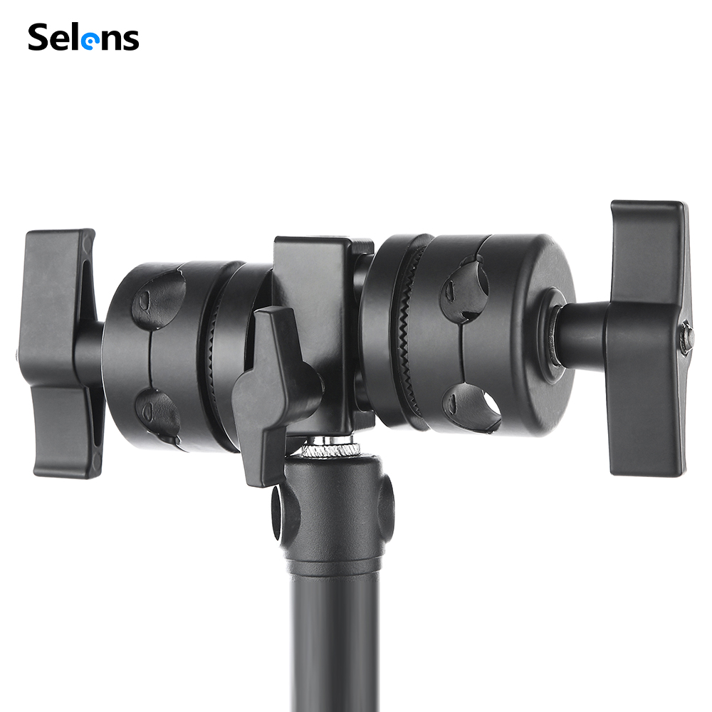 Reflector Arm Clamp - セレンス 2-in-1 スイベルグリップヘッドクランプ ヘビーデューティー取り付けアダプターホルダー Cスタンド ライトスタンド