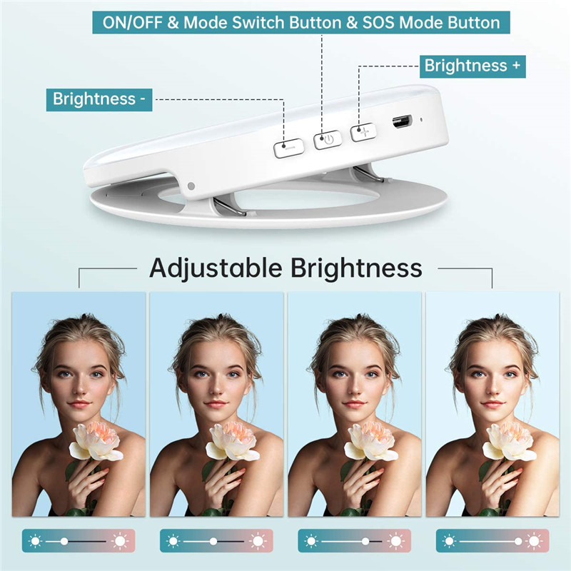 ポータブル LED クリップリングライト 40 LED Se - Photography Lighting Circle のレビューと価格