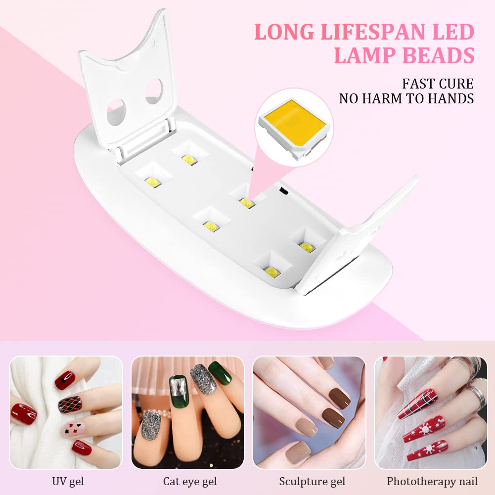 ポータブル6 LED UVネイルランプ 6W ミニネイルドラ - Photography Lighting Gel のレビューと価格