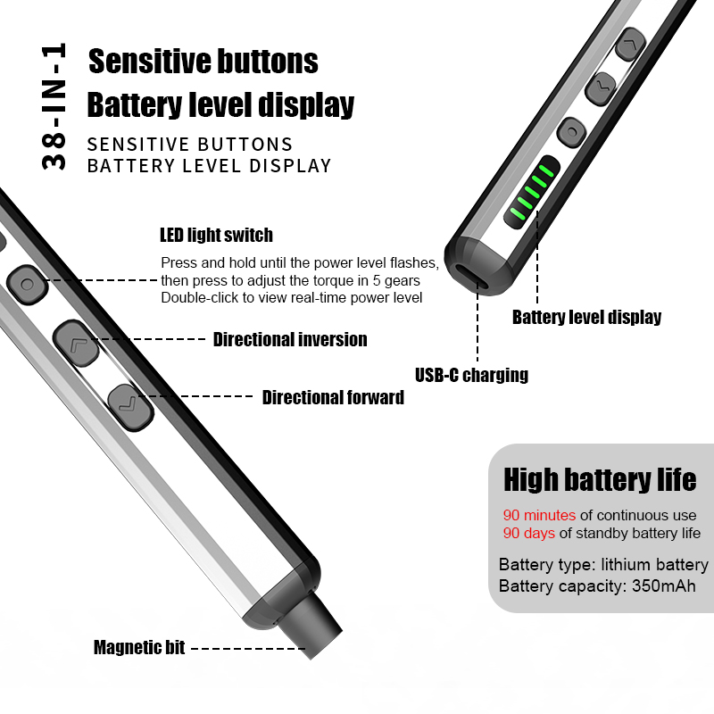 電動ドライバーセット精密電動工具キット充電式LEDライト付き - Photography Lighting Kit Portable のレビューと価格