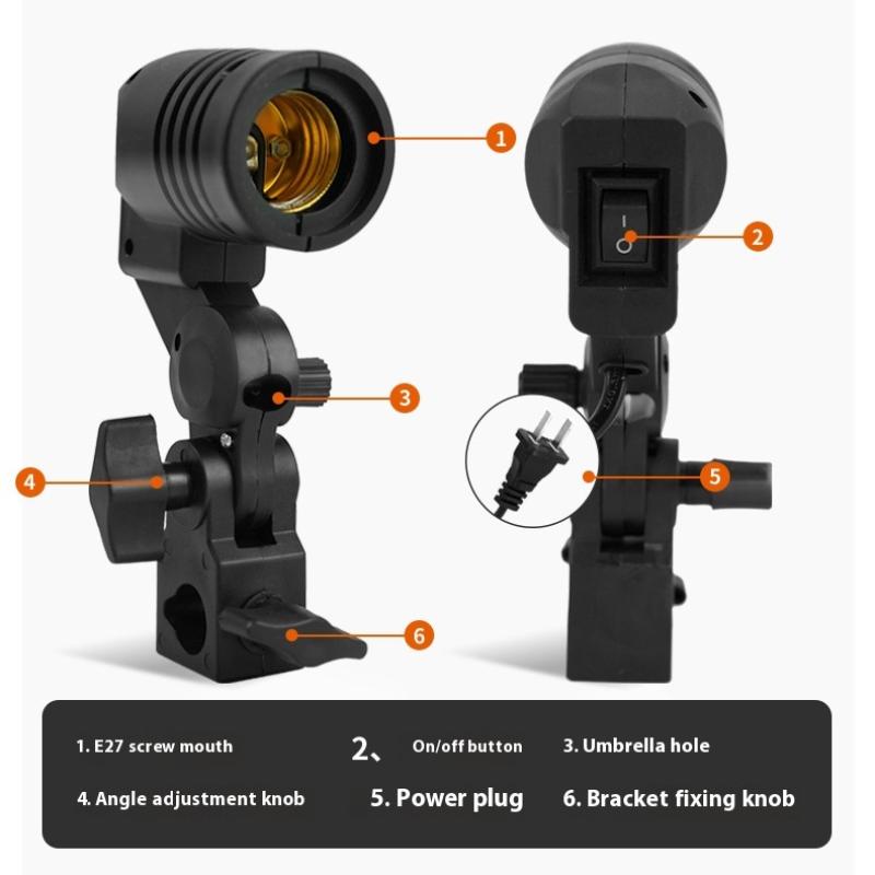 黒 1.8 メートルケーブルコード E27 ソケットソフトボ - Photography Lighting Umbrella のレビューと価格