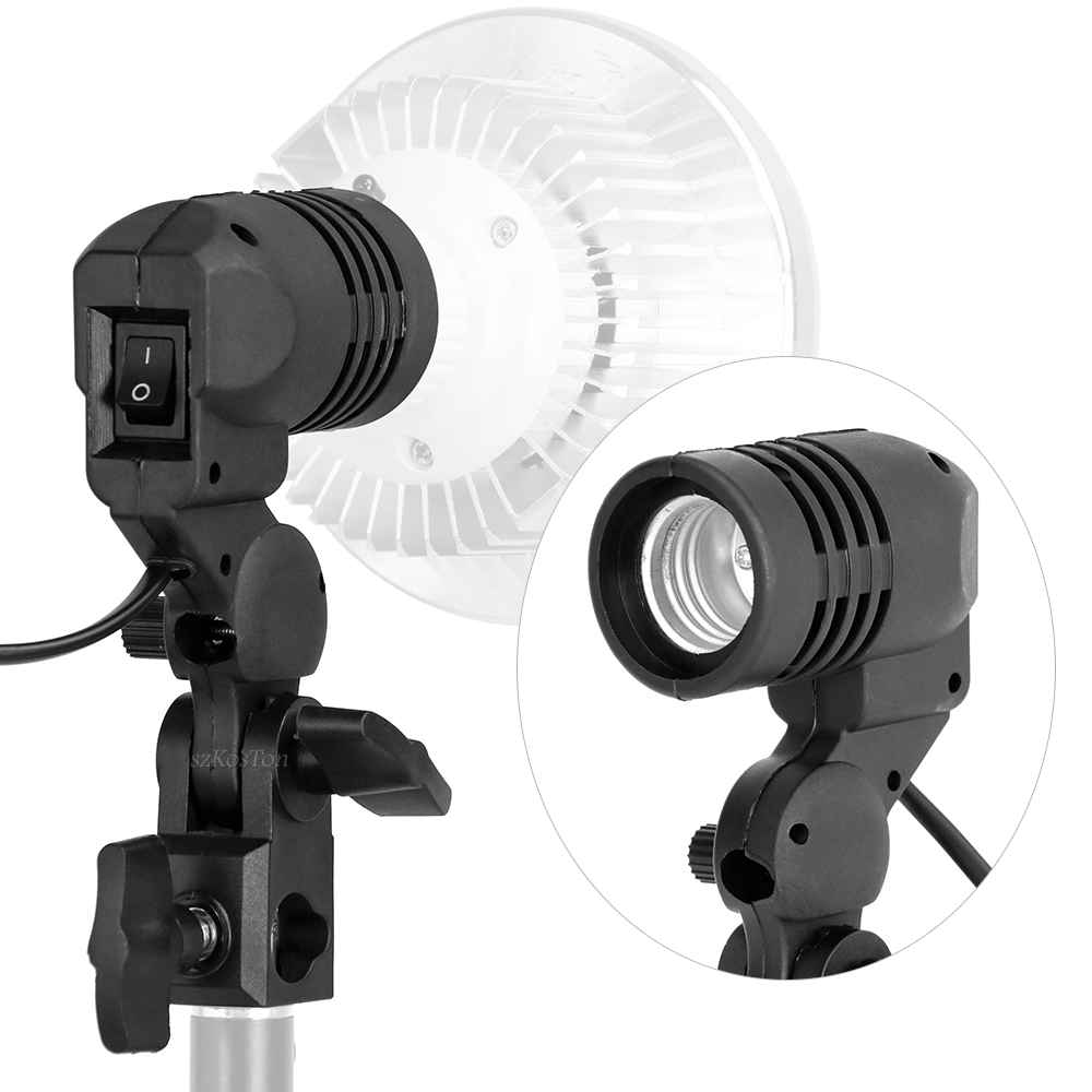 シングルヘッド電球ホルダー E27 ソケットフラッシュ傘ブラ - Photography Lighting Umbrella のレビューと価格