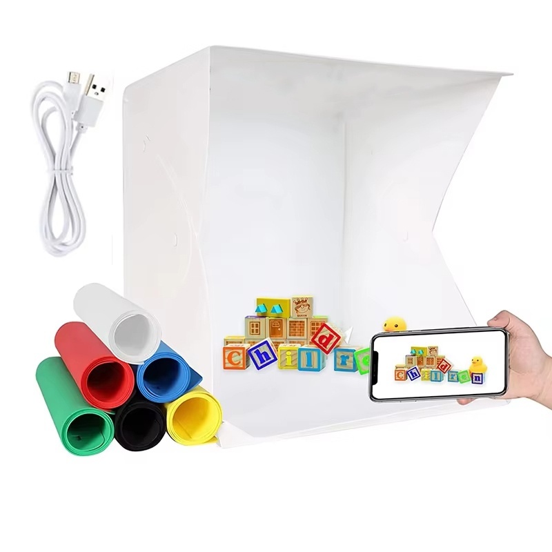 折りたたみ式ライトボックス ポータブル写真撮影用LEDフォト - Photography Lighting Kit Portable のレビューと価格