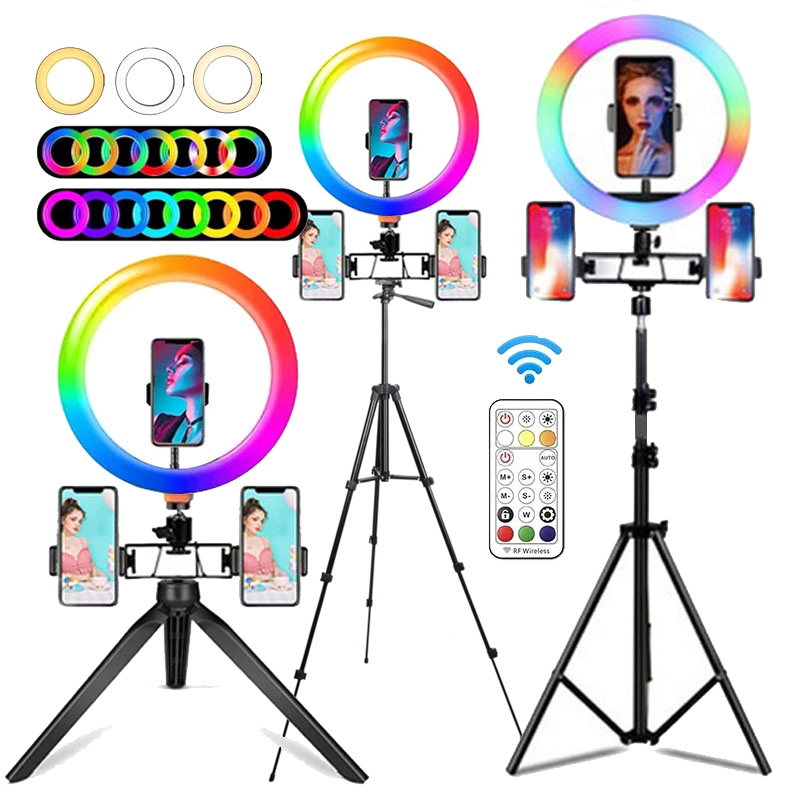 10インチRGBリングライト、リモコン付きLED撮影用リング - Photography Lighting Circle のレビューと価格
