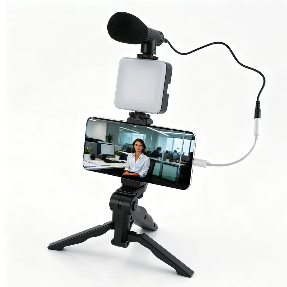 スマホVlogキット LEDビデオライト カメラ充電式フィル - Photography Lighting Kit Portable のレビューと価格