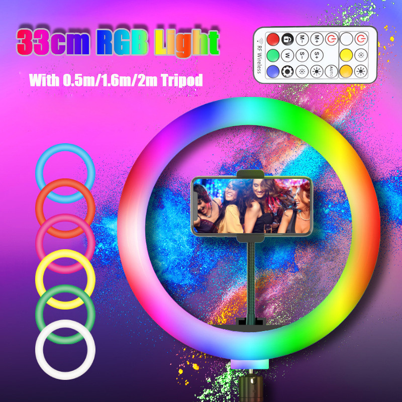 Led rgbリングライト,13インチ,0.5m,1.6m, - Photography Lighting Circle のレビューと価格