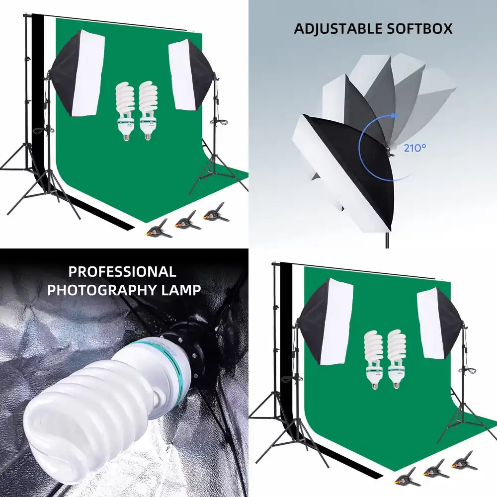 1つの写真スタジオ機材セット、2.6 * 3m背景スタンド、 - Photography Lighting Umbrella のレビューと価格