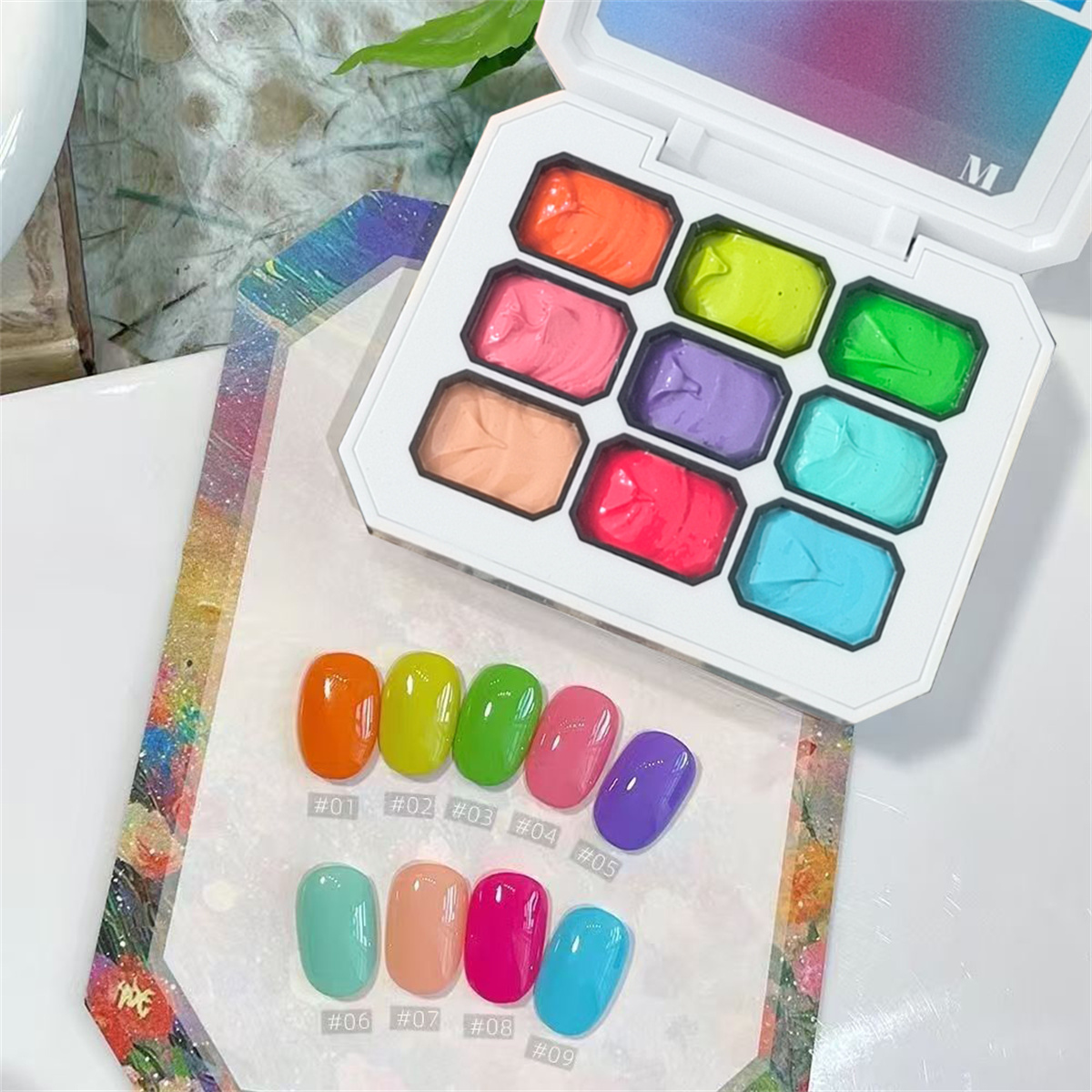 1pc 9 色ソリッドネイルポリッシュパットジェルペインティ - Photography Lighting Gel のレビューと価格