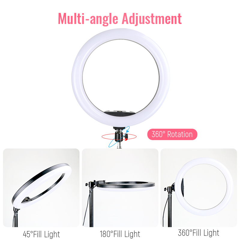 12インチrgb ledリングライトと0.5/1.6三脚カラ - Photography Lighting Circle のレビューと価格