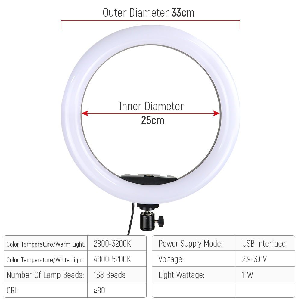 12インチrgb ledリングライトと0.5/1.6三脚カラ - Photography Lighting Circle のレビューと価格